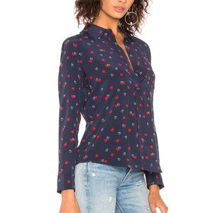 Rails KATE Silk Shirt Heart Pattern L'Amour